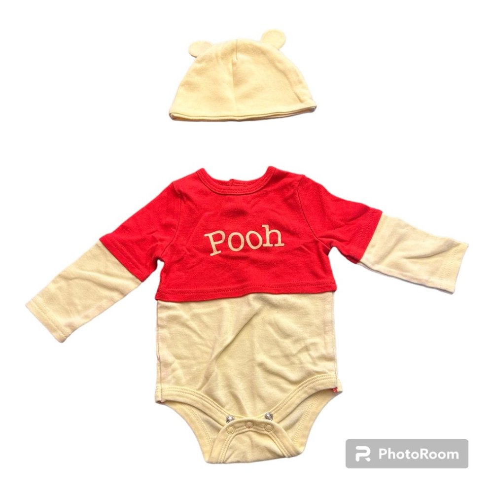 Winne the Pooh Baby Costume Onesie with Hat (3-6M)